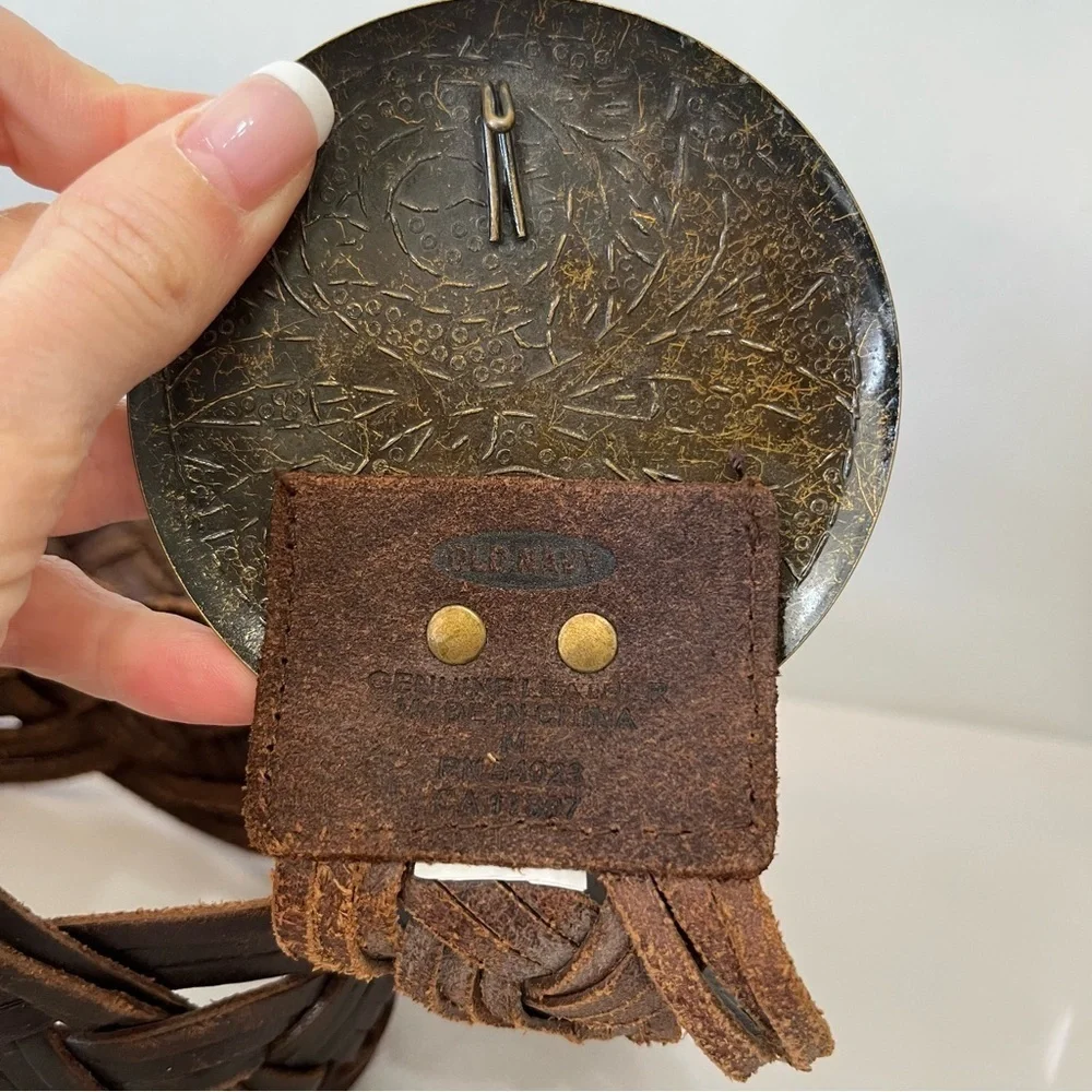 Old Navy Brown Braided Wide Leather Belt